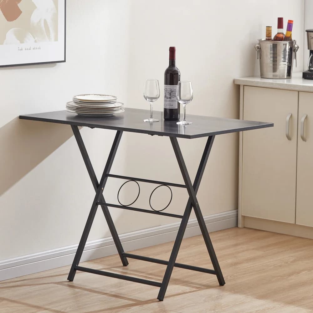 Foldable Desk for Small Space, Living Room Multifunctional Computer Table for Home Office, No Assembly Required for Space