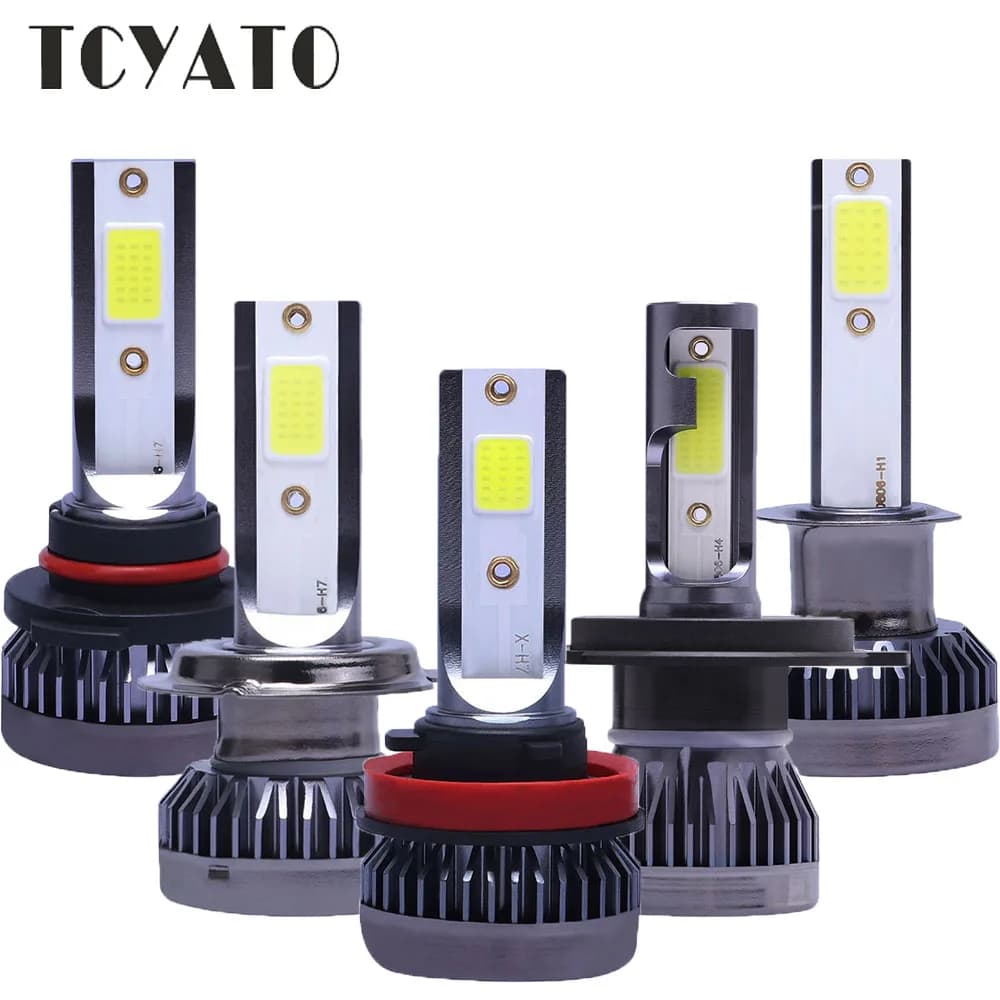 2PCS/pair Mini Lights Auto H7 LED H4 Bulb H3 H8 H9 H11 9005 9006 9012 6000LM Car Headlight H1 6000K Auto