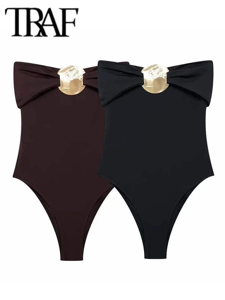 Off Shoulder Bodysuit Women Backless Sexy Women's Bodysuits Summer 2025 Strapless Bodycon Body Woman Jumpsuit Top