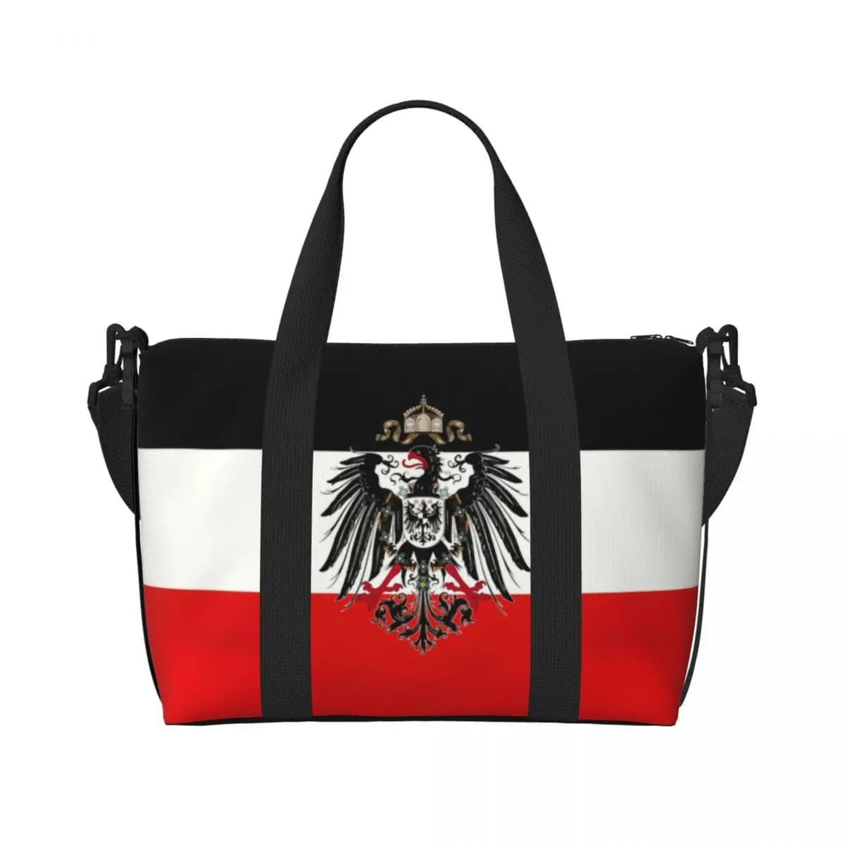 Custom Flag Of German Empire Groceries Tote Shopping Bags Women Large Capacity Germany Deutschland Proud Gym Beach Travel Bags