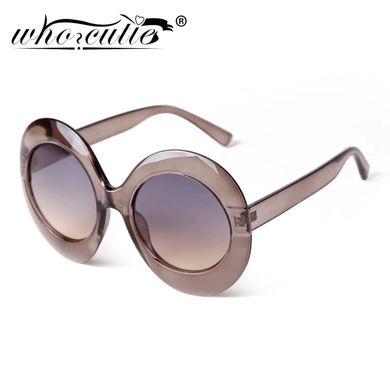Fashion Oversized Round Sunglasses Women Luxury Brand Designer Vintage Clear Pink Leopard Frame Circle Shades Sun Glasses Female