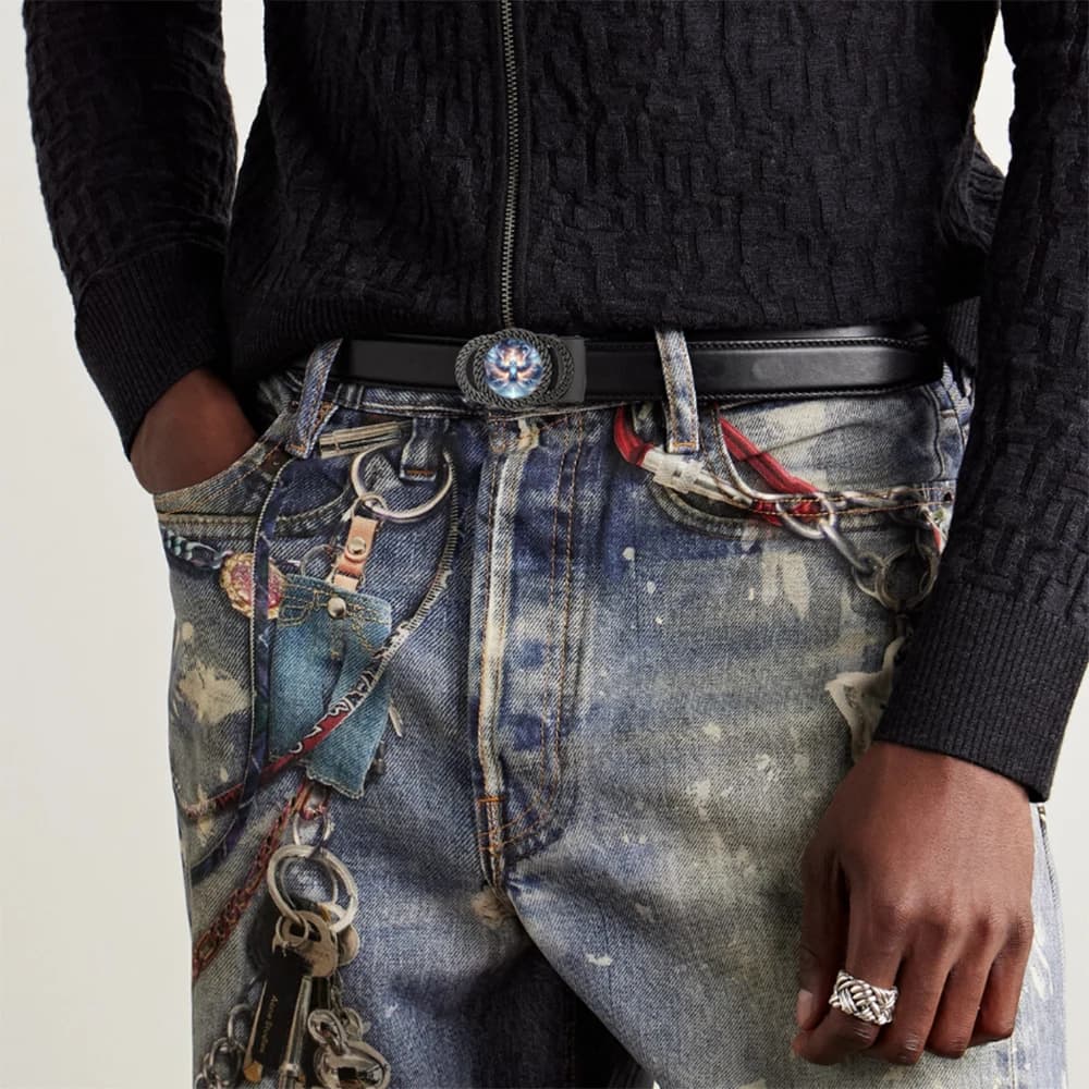 Owl-shaped automatic ratchet buckle personalized belt accessory, a perfect gift for friends