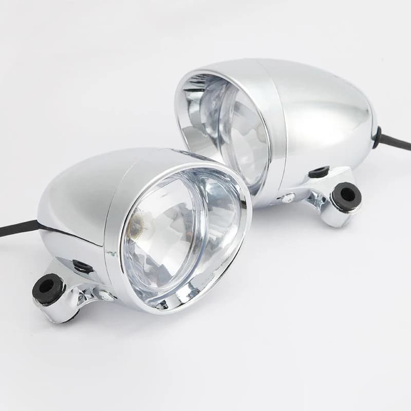 Motorcycle Headlight Passing Lights 4inch Universal Pair Chrome Spotlights Fog Projector Lightings for 2011 Harley Davidson ...