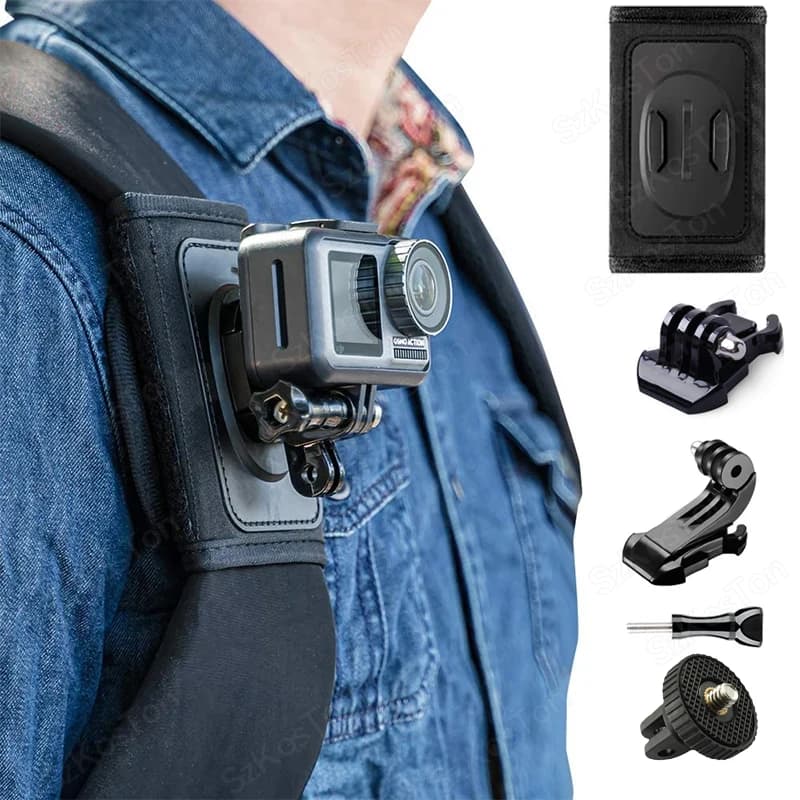 360 Rotation Bag Backpack Shoulder Strap Mount  Strap Holder for GoPro 13 12 11 10 9 DJI Action 5 Pro 4 Insta360 X5 X4 Accessory