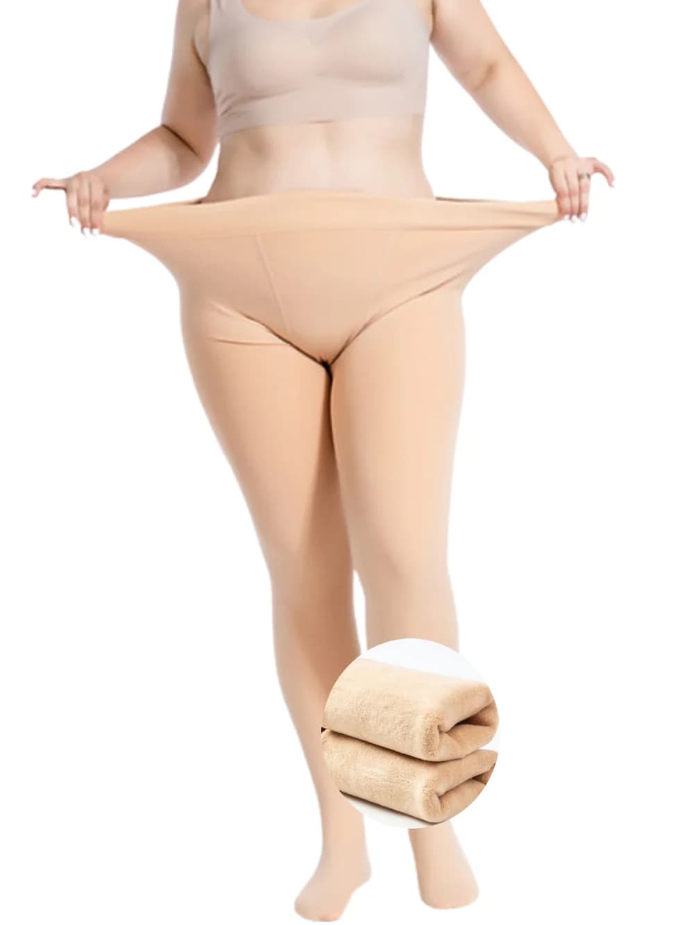 Plus Size Tight Fleece for Women Pantyhose  Cashmere Thick Stocking for Winter 3XL Fleece Line Leggings ouc386