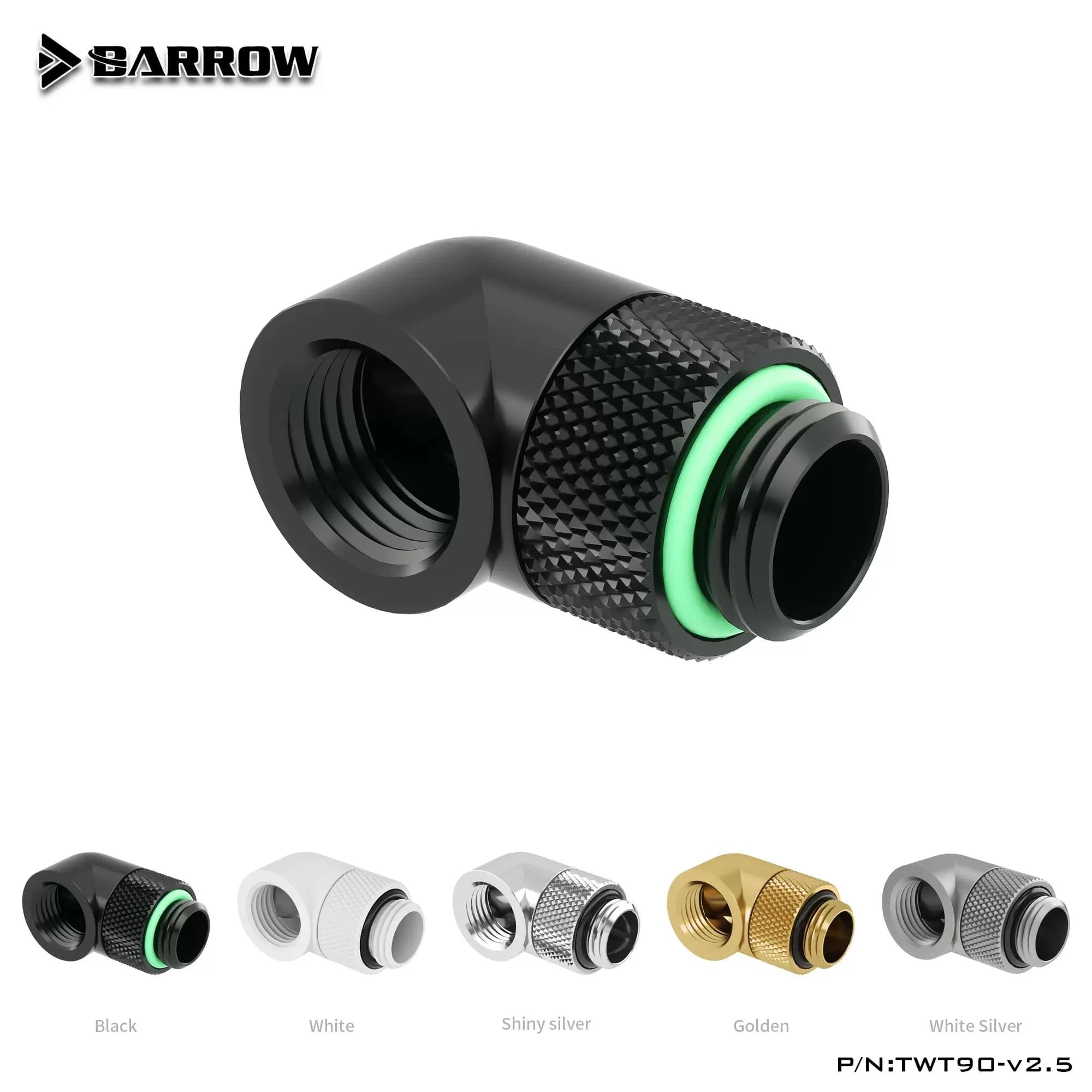 Barrow PC water cooling Rotary Fittings tube connector Sliding tubing 90 Degree water cooler heatsink gadget Adapter TWT90-v2.5