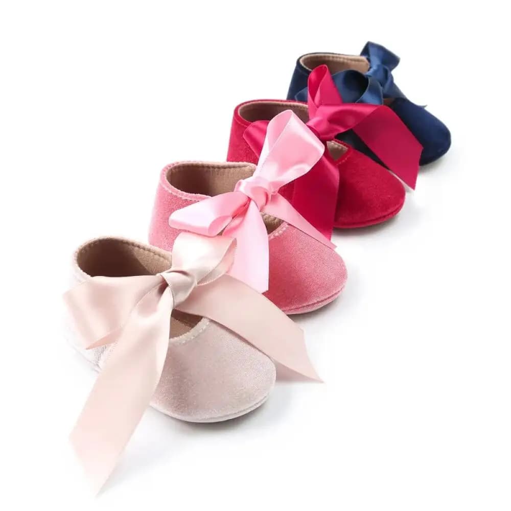 Spring Autumn New Baby Flat Bottom Walking Shoe Fashion Anti-slip Soft Bottom Cute Bow Princess Shoes Female Infant Casual Shoes