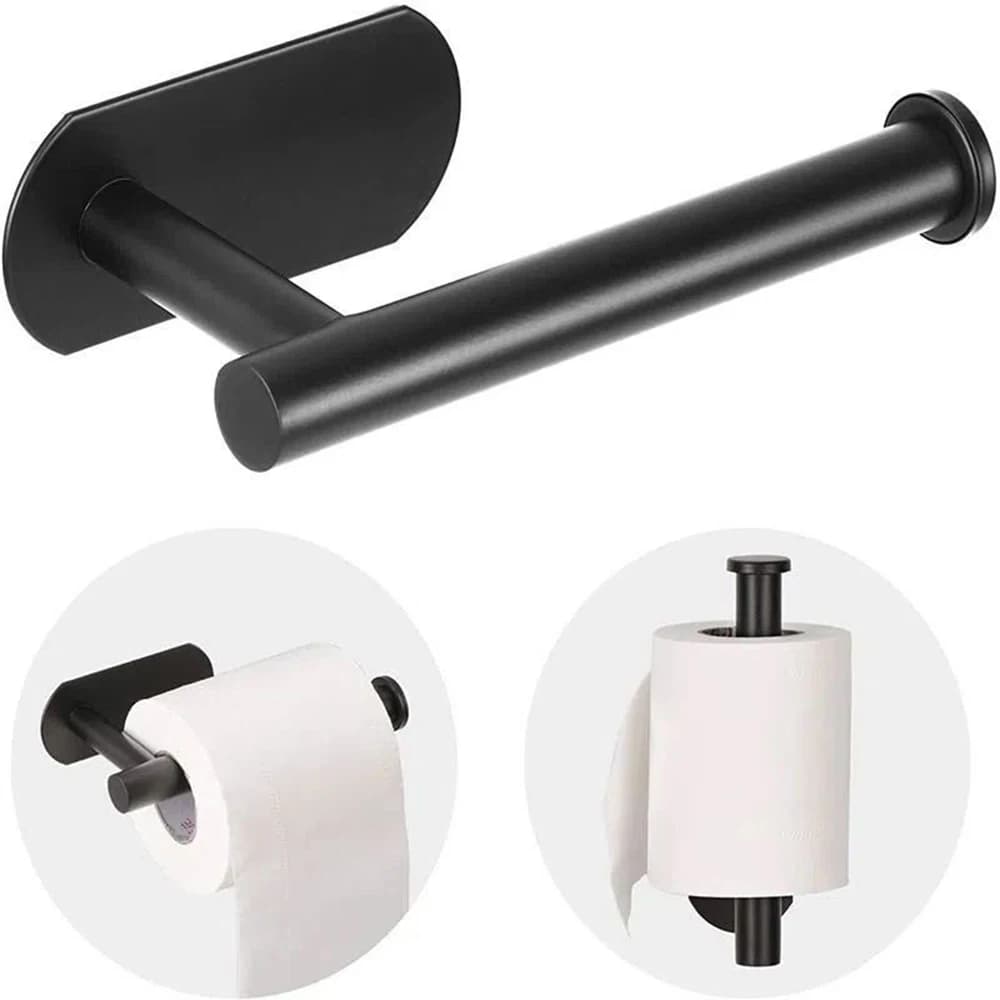 1PC Stainless Steel Roll Paper Holder Kitchen Plastic Wrap Wall Mount No Punch Hat Hanger Toilet Paper Holder Storage Hook