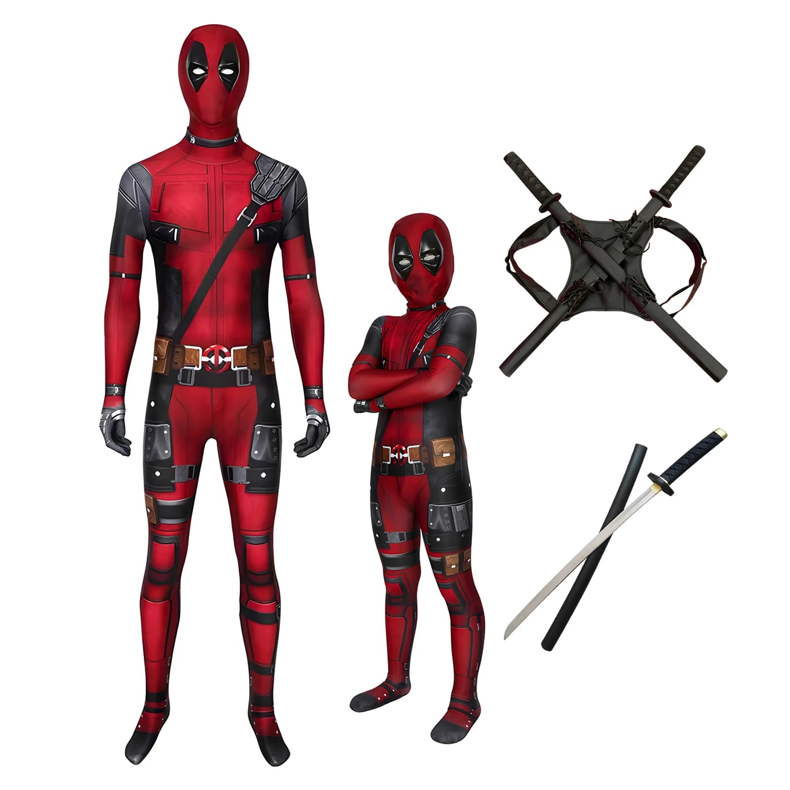 Adult Deadpool Costume Deadpool Kids Suit Cosplay Mask Suit Superhero Child Jumpsuit Halloween Costume Child Jumpsuit Kid Set