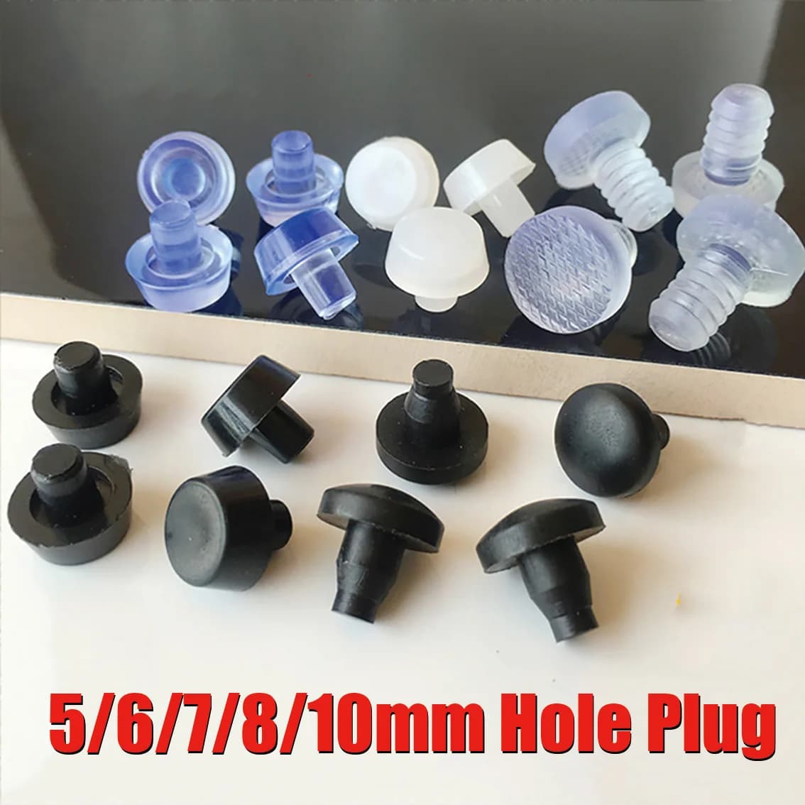 5/6/7/8/10mm Tube Pipe End Cap Hole Plug PVC Furniture Foot Nail Rubber Glide Nail Office Table Chair Leg Floor Protector Round