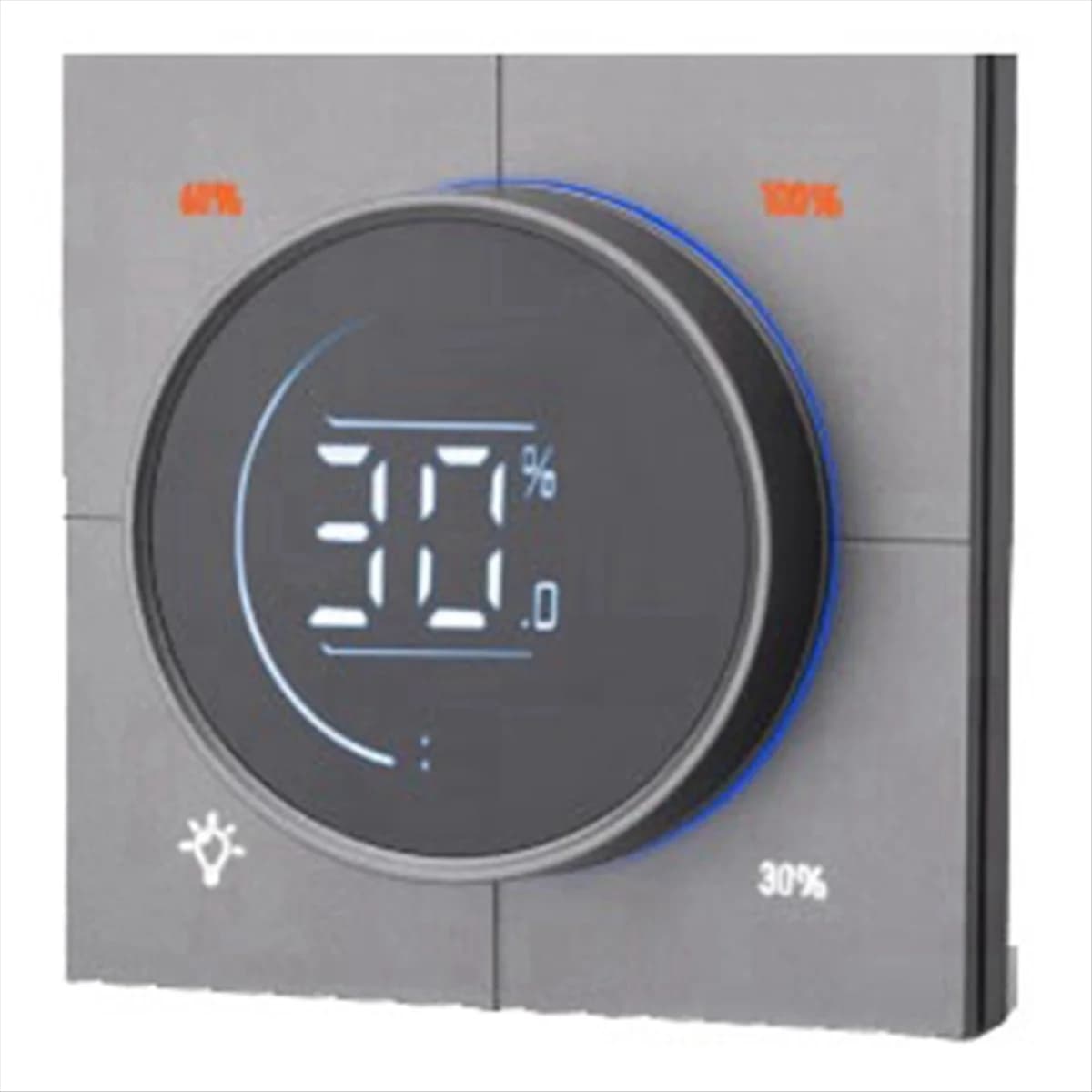 Infinite Knob Dimmer Regulator Zigbee 3.0 PC Panel Wall Light Switch 150-300W AC 110-240V Digital LCD Yandex(Gray)