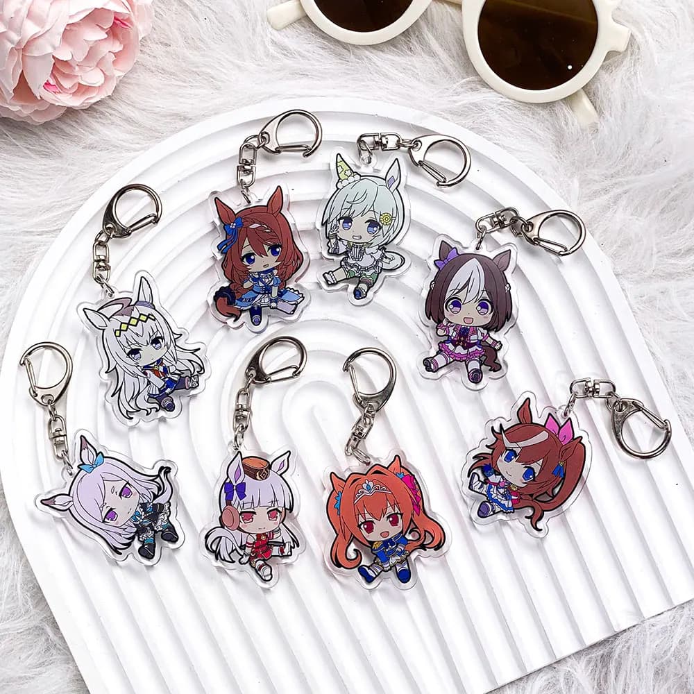 Anime Characters Pretty Derby Acrylic Car Keychain Accessories Special Week Bag Charm Cute Backpack Pendant Gifts For Friends