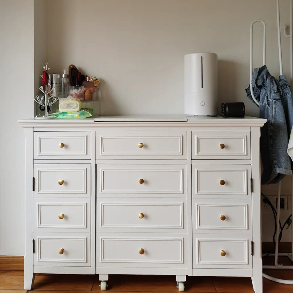 Simple light luxury white dressing table girls bedroom decoration room table multi-functional storage integrated dressing table