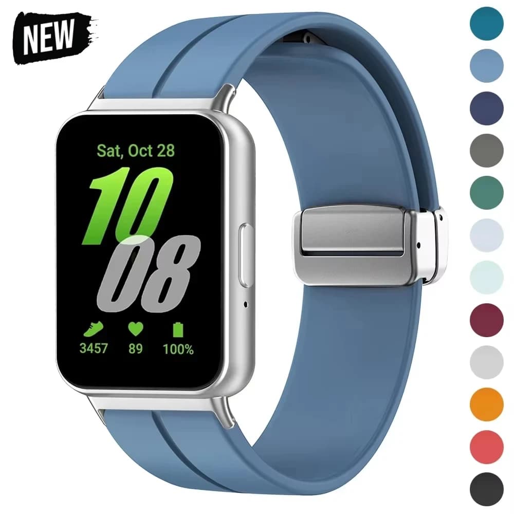 Magnetic Strap for Samsung Galaxy Fit 3 Band Metal connector Smartwatch Bracelet Correa Galaxy Fit3 Silicone Strap Accessories
