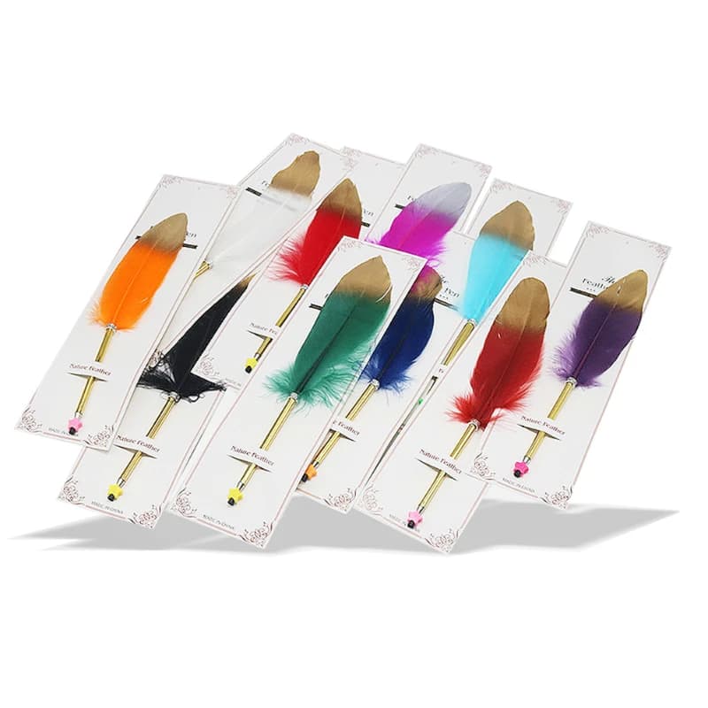 1pcs Fashion Business Gift Office Ballpoint Pen Cute Feather Decor Colorful Writing Pen For Kids Creative School Stationery
