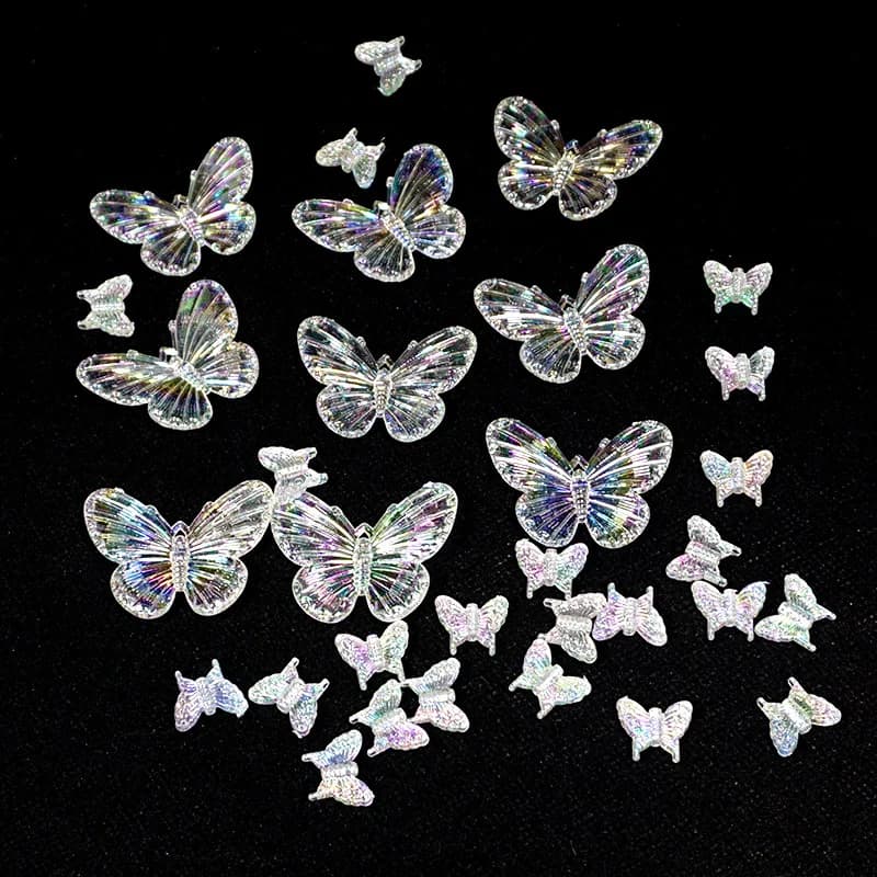 Best Laser Butterfly about 100 diy crystal drop glue phone case headphone cover resin accessory material pack