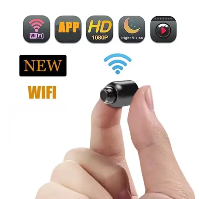 HD Mini WiFi Camera with Night Vision - IP Cam with Audio Recording & Remote Monitoring