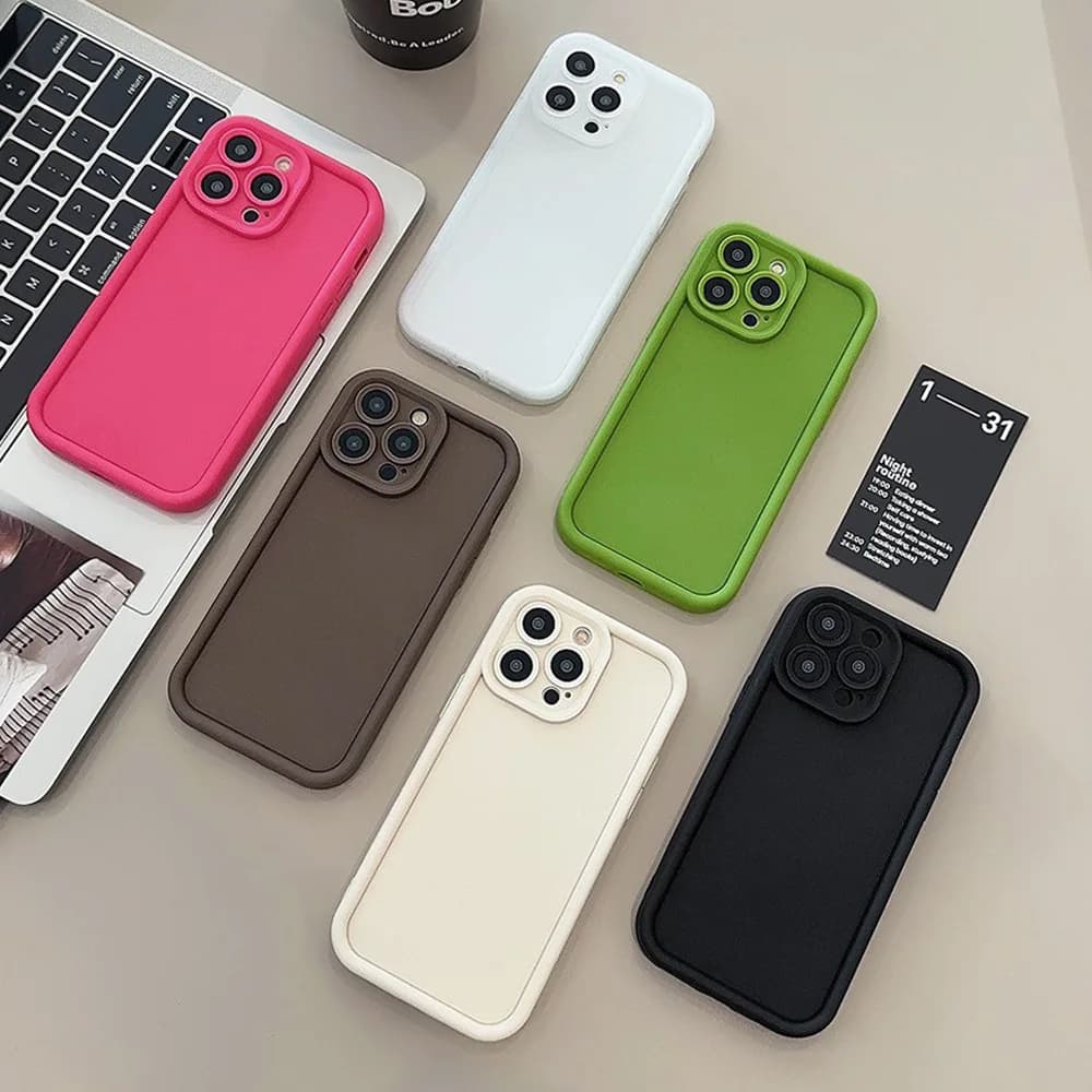 Luxury Candy Color Soft Phone Case For iPhone 15 11 13 16 14 12 Pro Max 11 Plus Mini X XR XS Max 7 8Plus Shockproof Bumper Cover