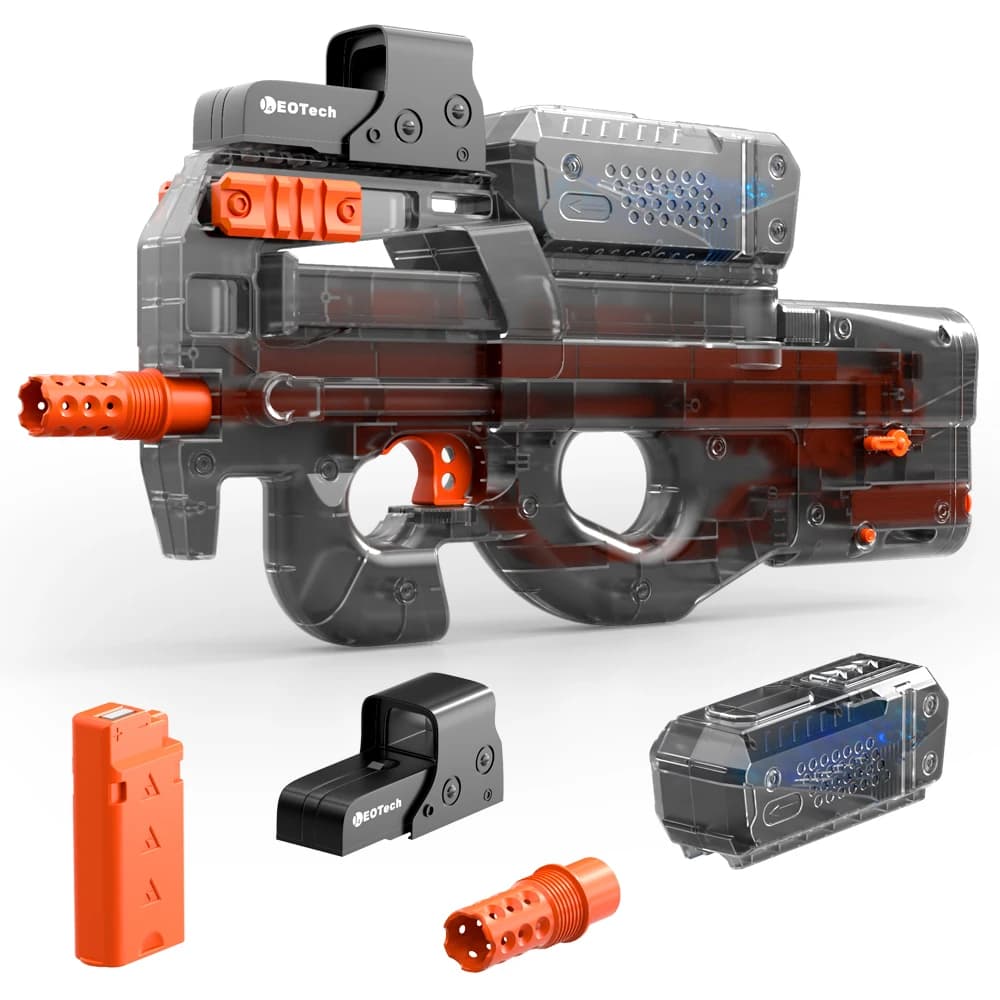 Electric Gel Gun in Transparent Black! Fully Automatic Splatter Ball Toy, Perfect for Outdoor Shooting Games (No Bullets)
