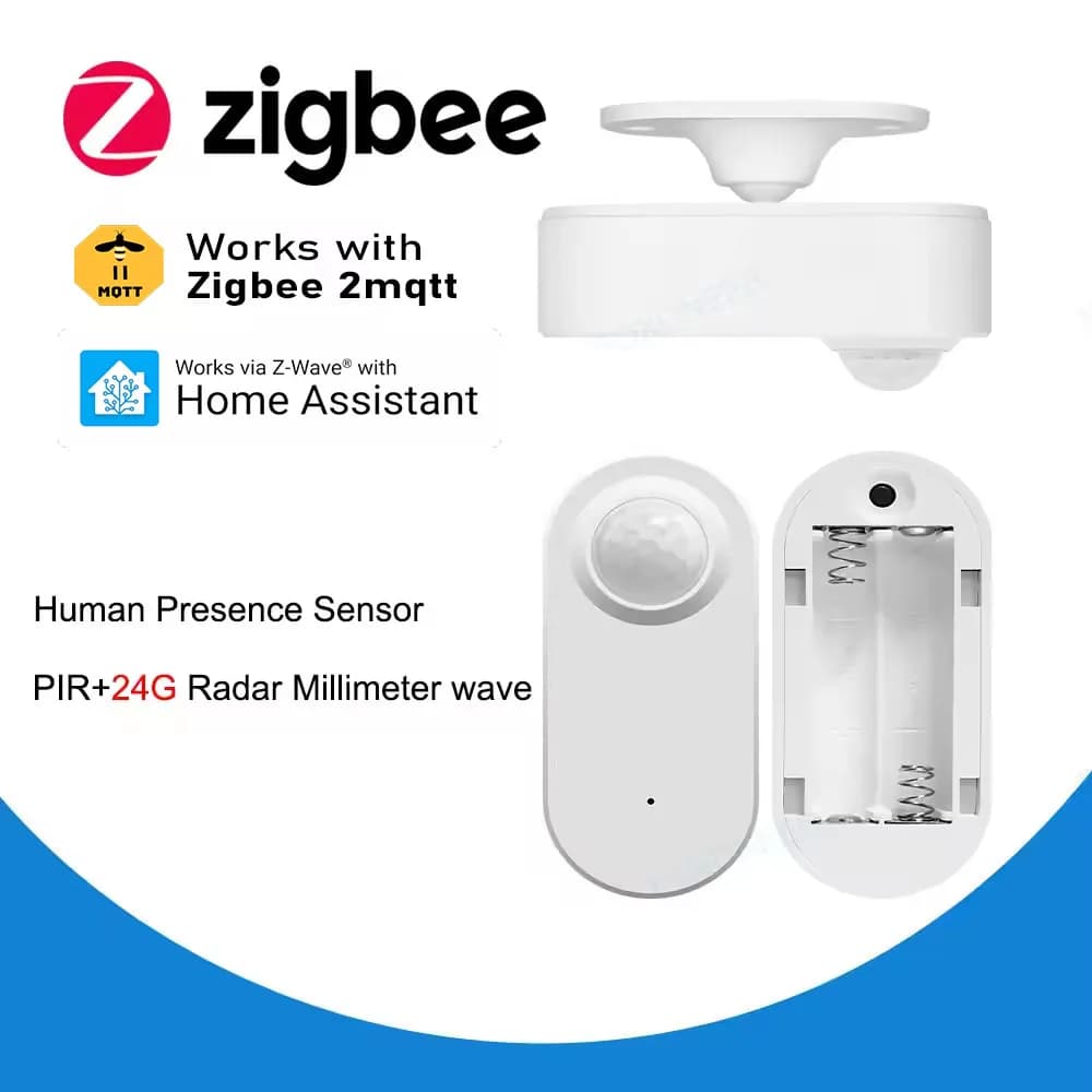 Zigbee Human Presence Detector,Luminance/Distance Detection,  Smart PIR Motion Sensor Support Zigbee 2mqtt Home Assistant