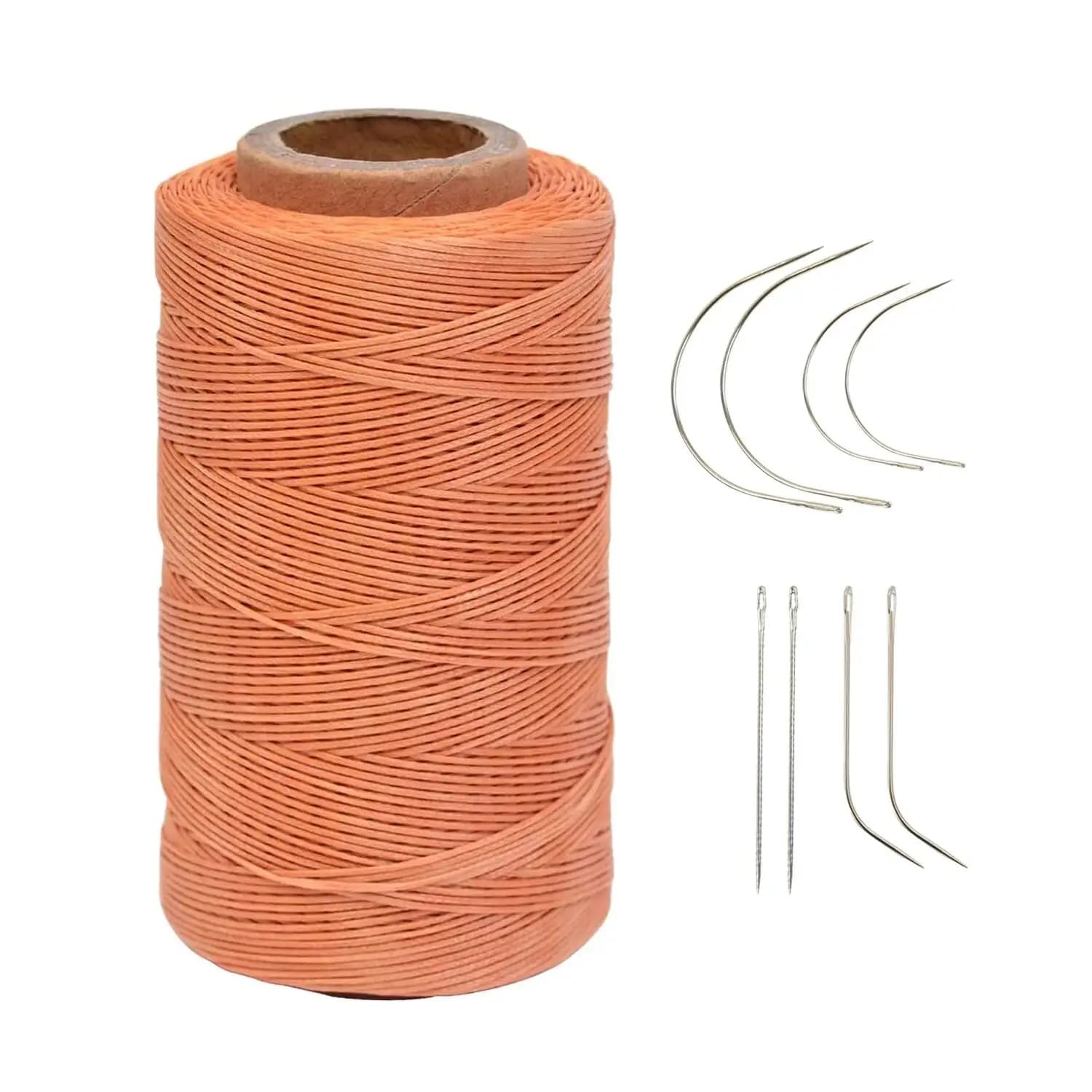 Leather Sewing Waxed Thread with Needle 284 Yards 150D 0.8MM Waxed Thread for Shoe Repairing Bookbinding Leather Craft DIY