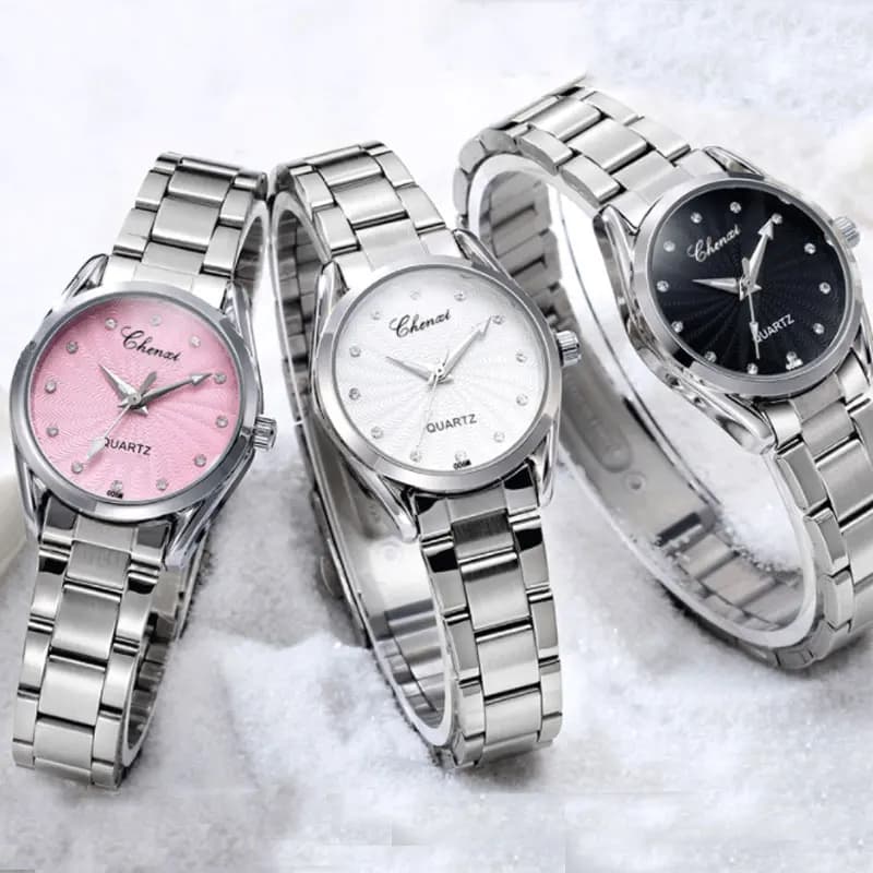 Ladies Dress Watches Small Face Pink Dial Waterproof Women Analog Quartz Watch with Stainless Steel Band Fashion Classic Clock