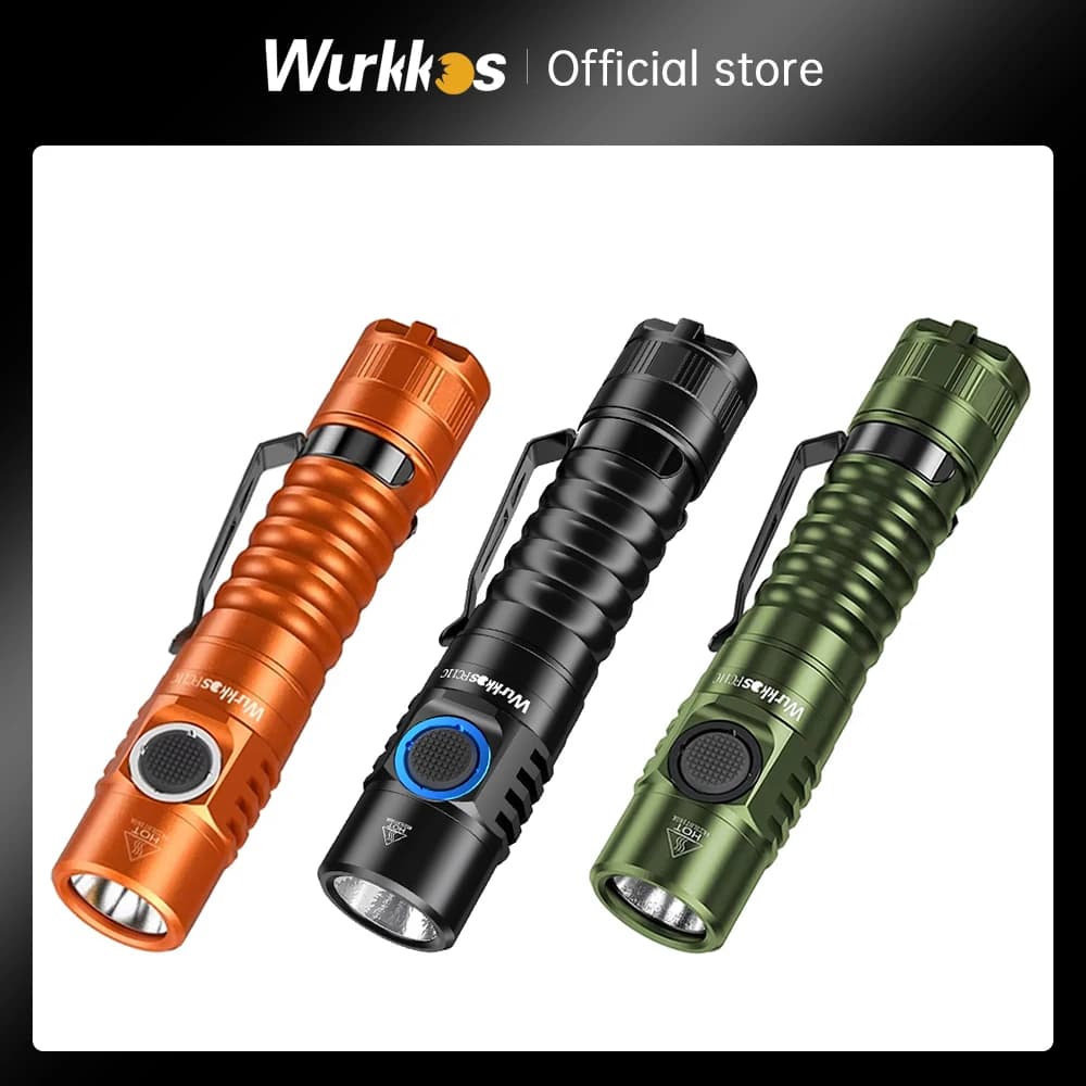 Wurkkos FC11C Nichia 519A Buck Circuit Hiking 18650 Flashlight Max ouput 1200 LM USB C Rechargeable EDC Torch Father's Day Gifts