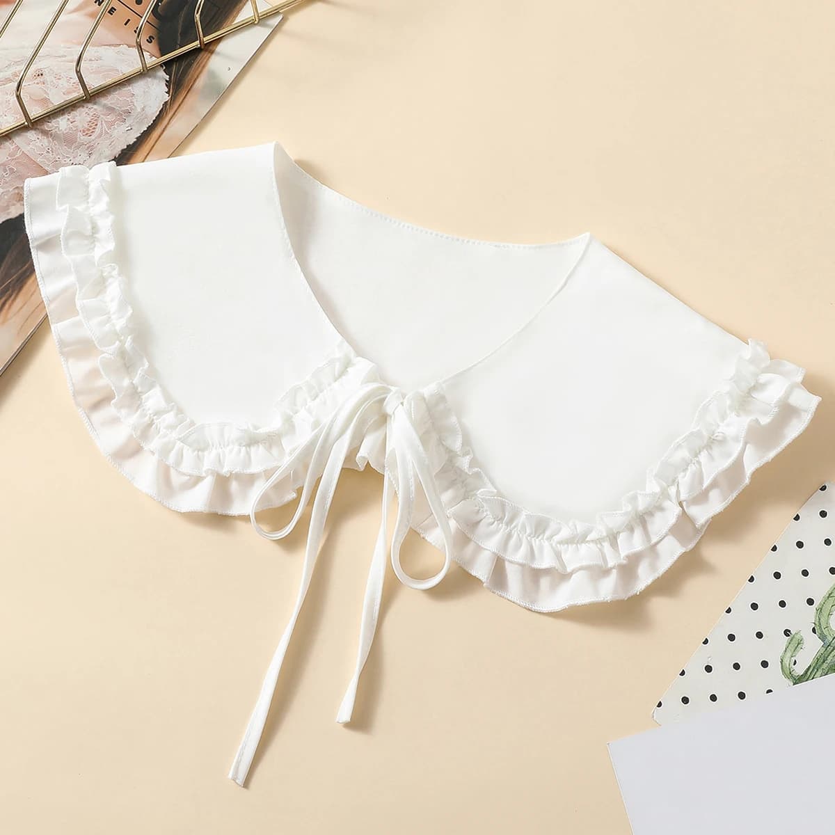 Women's New Wave Edge Decoration Fashion Shawl Lap Shoulder Detachable Versatile Fake Collar