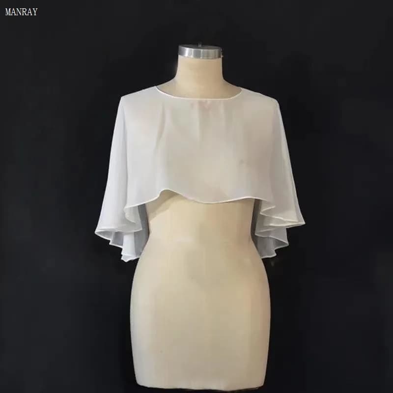 MANRAY Ladies Soft Cape Wedding Womens Jacket Wraps Chiffon Shrug Bridal Bolero Short Shawl and Wraps Evening Wedding Cover Up