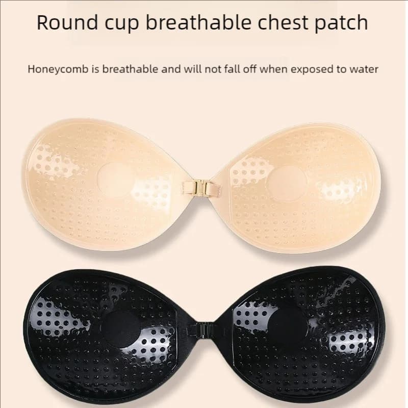 Round cup women's chest patch, front button small chest gathering to make it look larger, thin invisible bra strap wedding patch