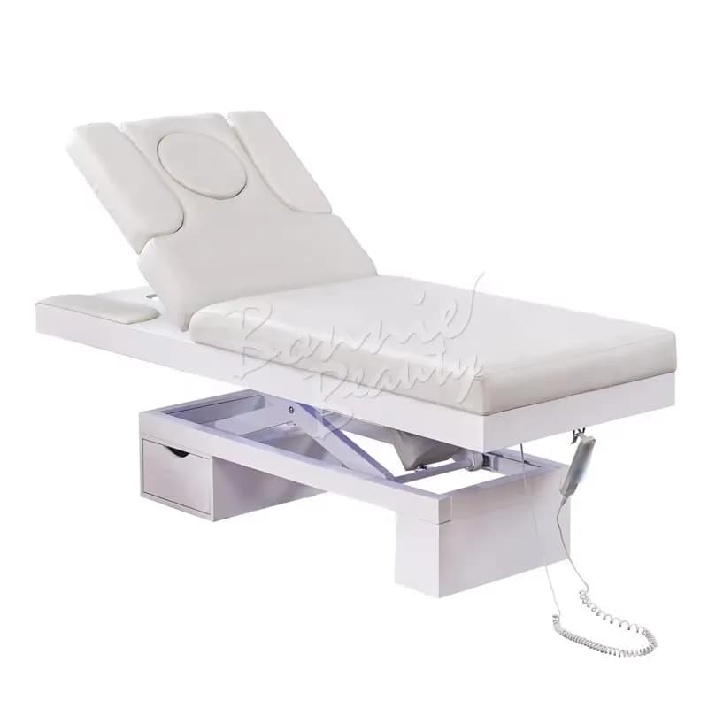 Electric adjustable height beauty bed with drawer free lifting adjustment