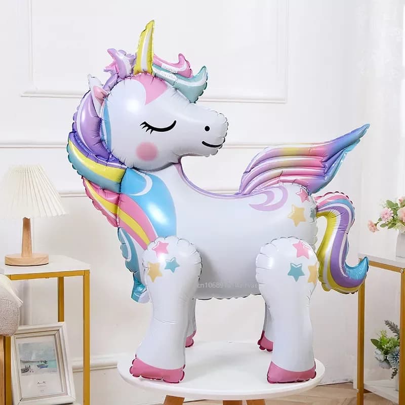 4D Unicorn Foil Balloons Elephant Animal Stand Balloon for Kids Girls Unicorn Birthday Party Decoration Baby Shower Supplies