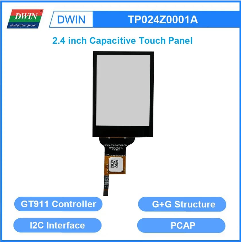 DWIN 2.4 Inch CTP 85% Transmittace Capacitive Touch Screen TP024Z0001A