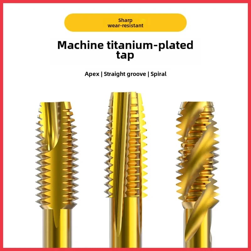 Hughao tap M6M12 stainless steel special tapping drill bit spiral tip straight groove tap tap