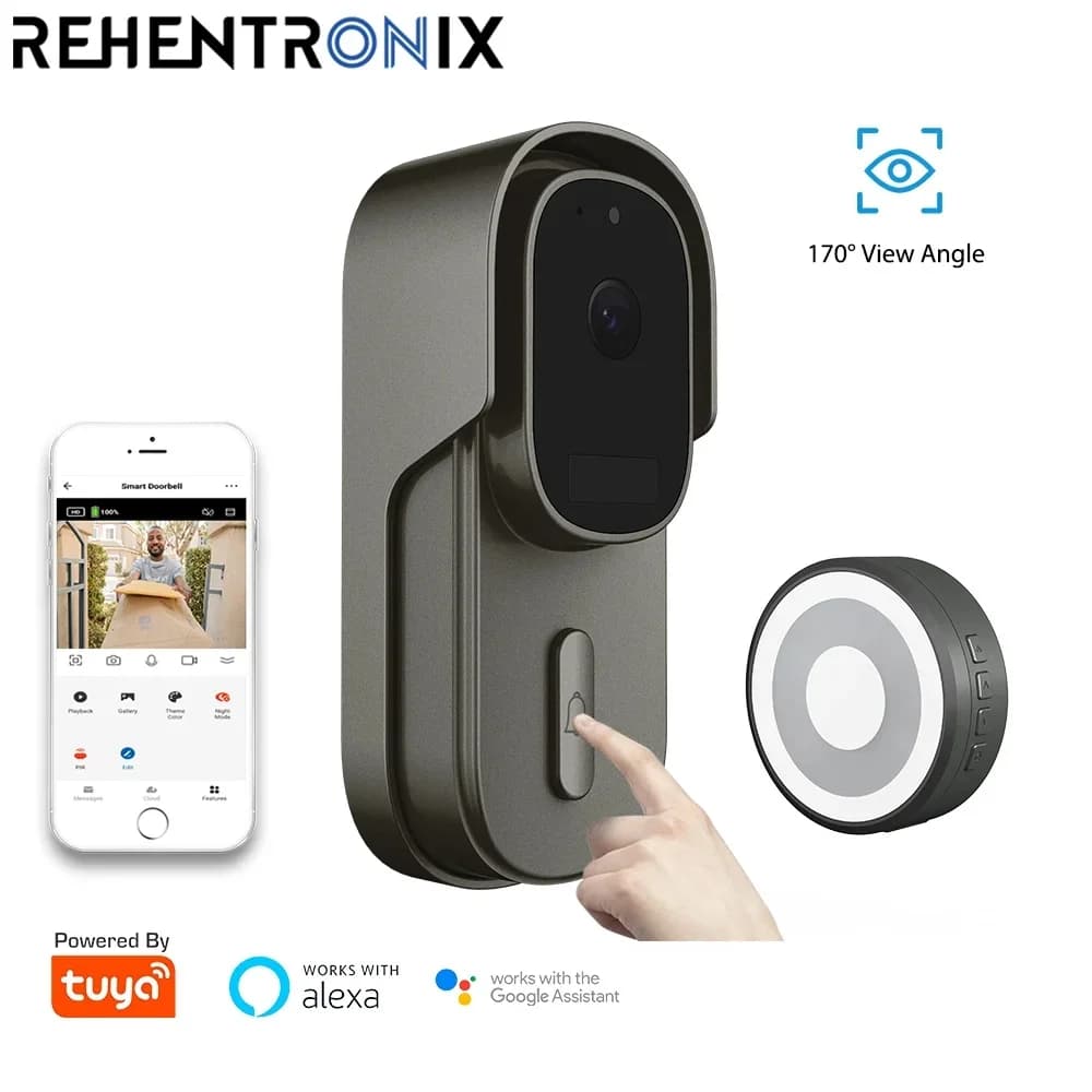 Tuya WiFi Doorbell Camera Battery SmartHome Video Doorbell Home 1080P Wireless Intercon Door bell with Alexa