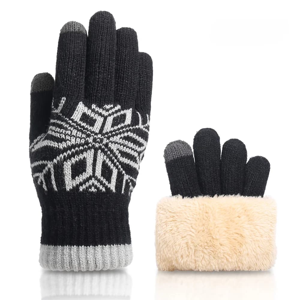 Autumn Winter Motorcycle Gloves Double-layer Touch Screen Thick Velvet Knit Outdoor Motorcycle Accessories Cold Resistant Gloves