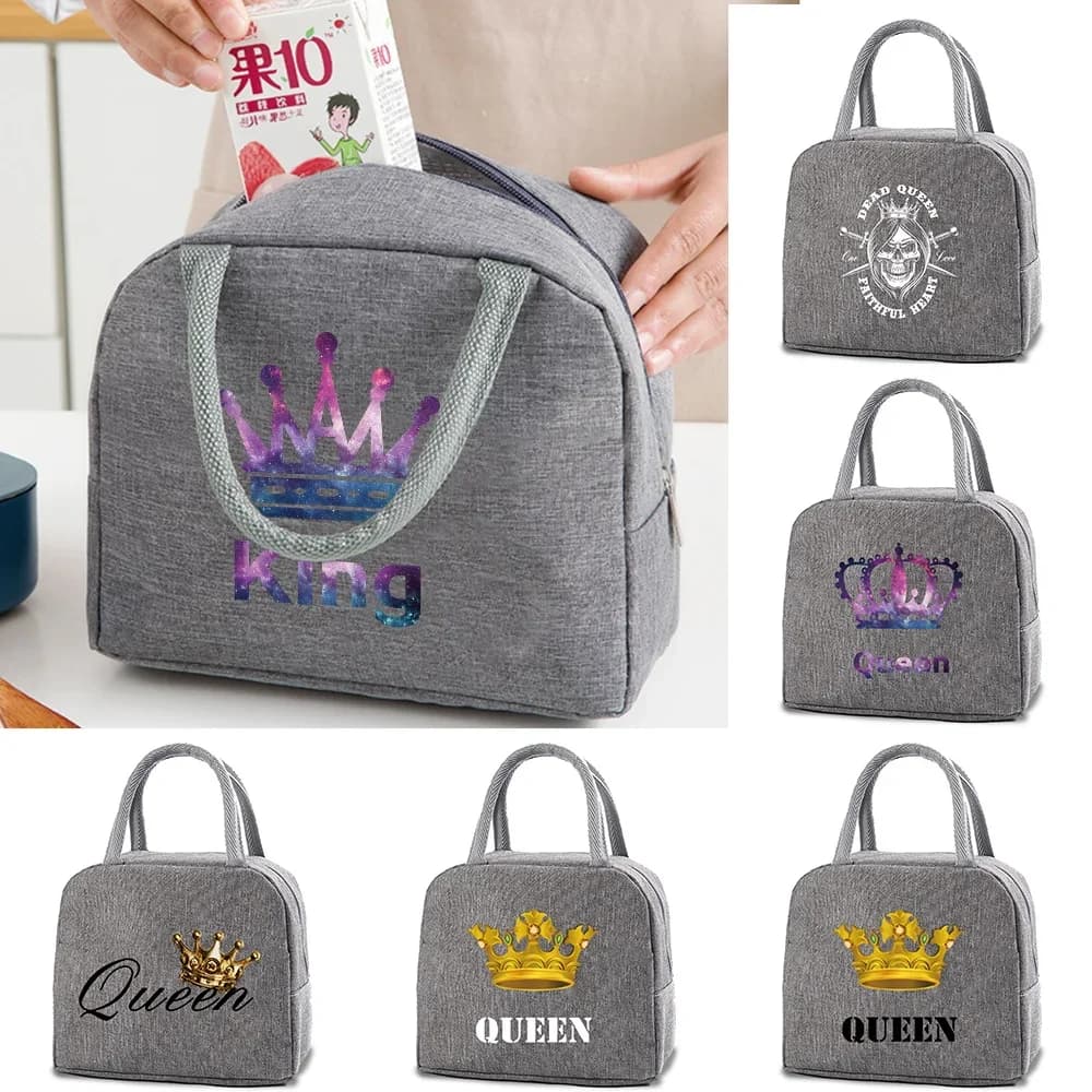 Insulated Lunch Bag for Women Kids Cooler Bag for Work Thermal  Portable Food Lunch Box King Printing Tote Picnic Bag Lunch Pack