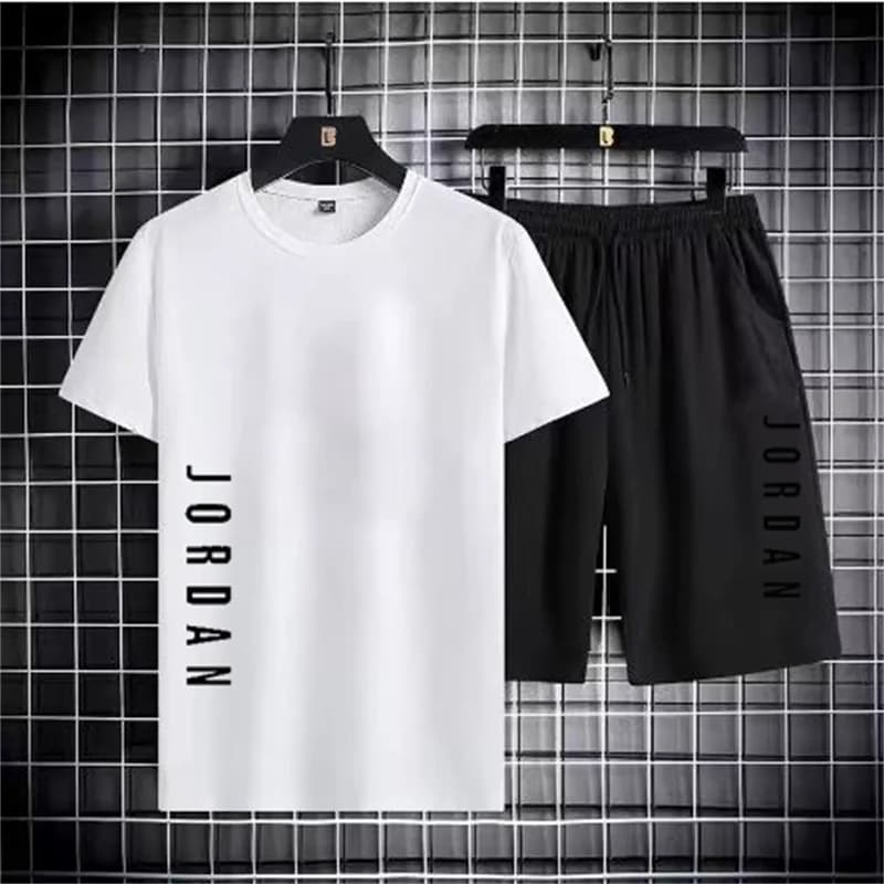 2025 summer fashion men's casual sports suit T-shirt shorts suit casual short sleeves suit jogging fitness clothing brand clothi