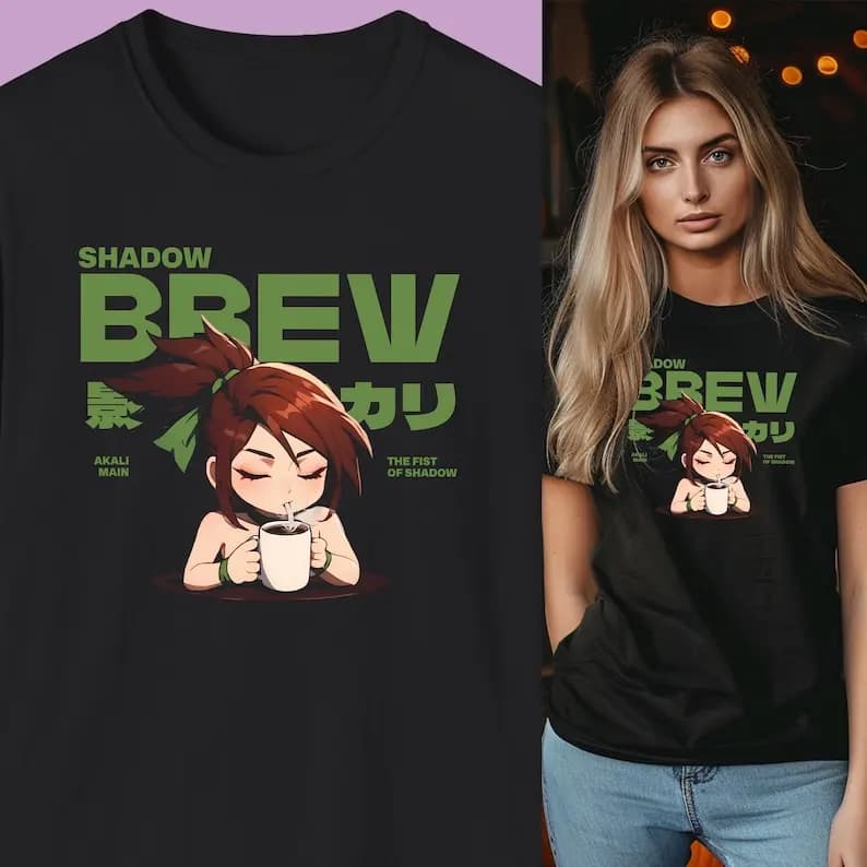Akali Shirts Coffee Fanart KDA Akali TShirts gift for Gamer t-shirts
