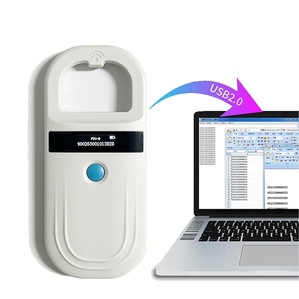 Iso11785/4 Fdx-b Pet Microchip Scanner Animal Rfid Tag Reader Dog Reader Frequency Handheld Rfid Reader Animal Tag Scanner