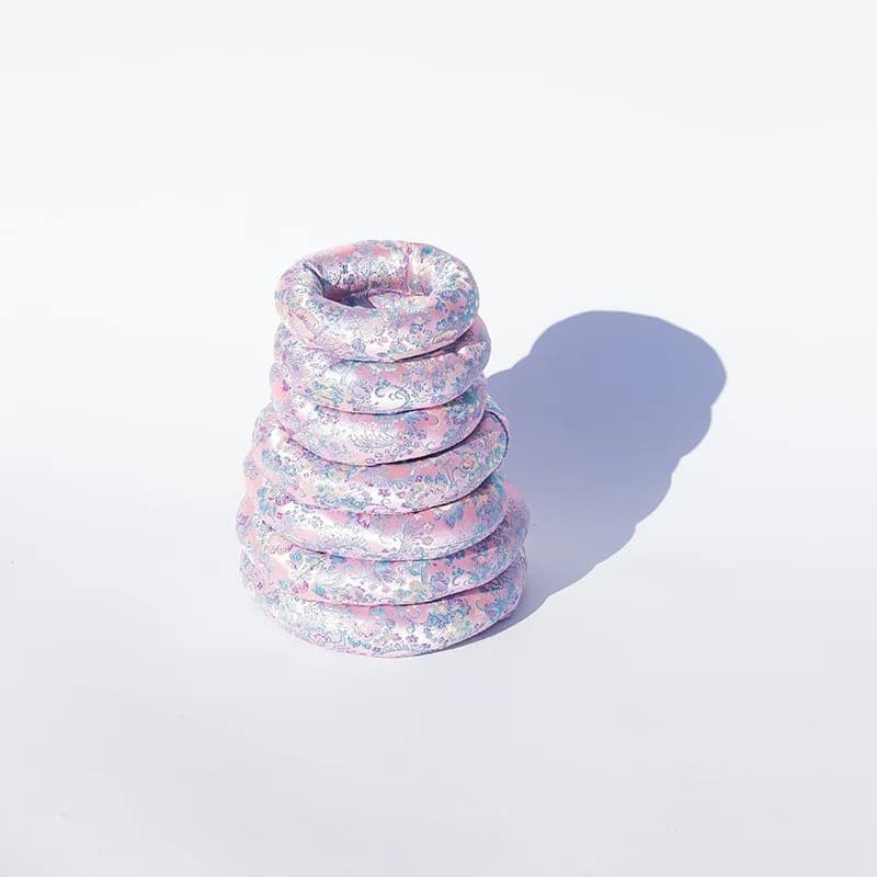 Pink Crystal Bowl Meditation Accessories Cloth Ring Silk Ring Therapeutic Tibetan Bowl Mat Yoga Mindfulness Spiritual Supplies