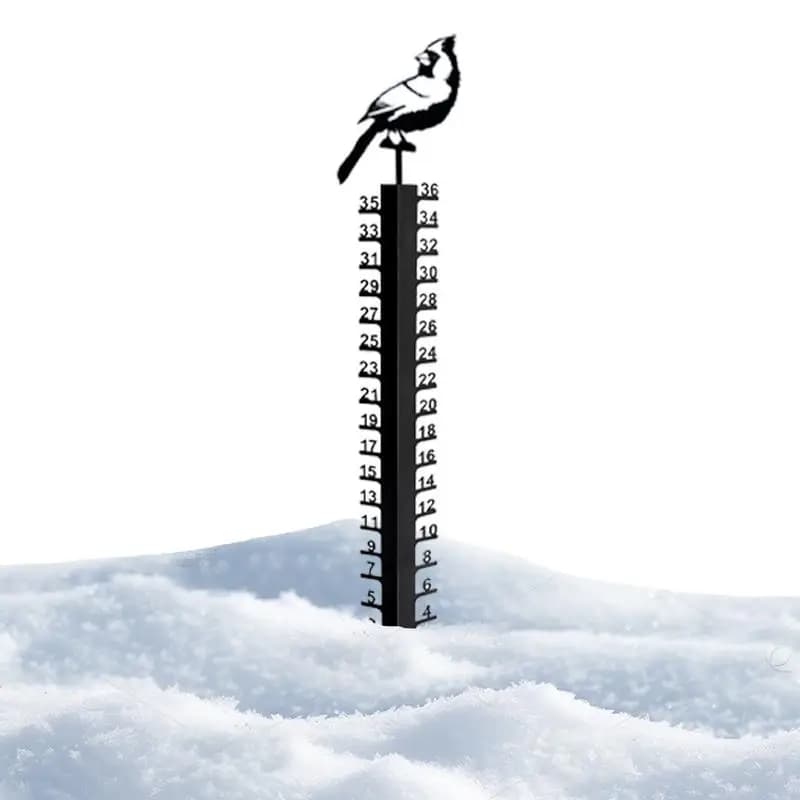 Snow Stakes Deer Bird Design Snow Gauge Cute Animal Garden Decor Christmas Decoration Handmade Metal Snow Gauge Garden Stakes