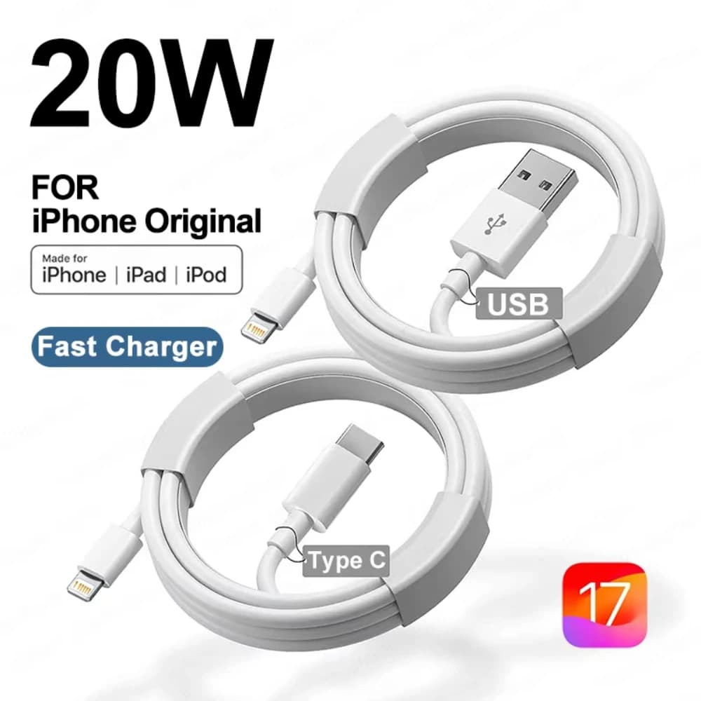 2Pcs USB Cable For iPhone 14 13 11 12 Pro Max Mini XS Fast Charging Phone Date Cable For 7 8 Plus Charger Wire Cord Accessories