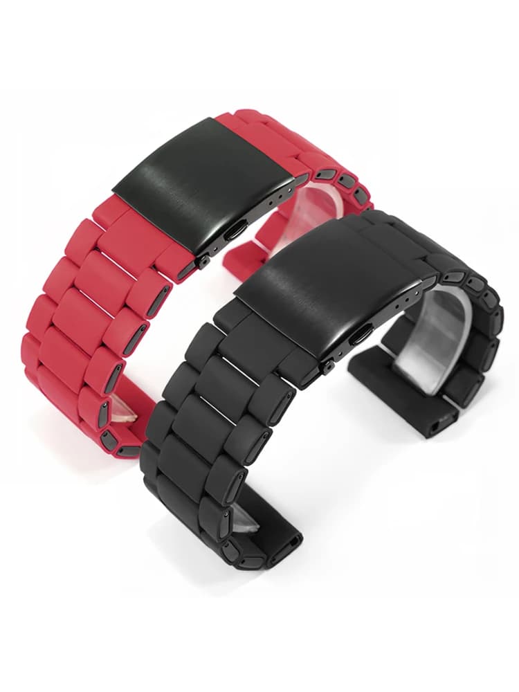 Men's Business Watch Strap for Diesel Black Warrior Seven Fridaies Dz7370 Dz7396 Silicone Coated Steel Waterproof Watchbands