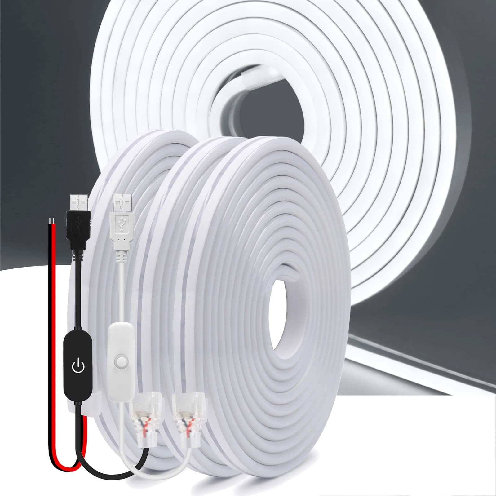 DC 5V USB Neon Strip 2835 120Leds/M 6x12MM Home DIY Neon Sign Home Garden Decor Flexible Ribbion Rope LED Strip