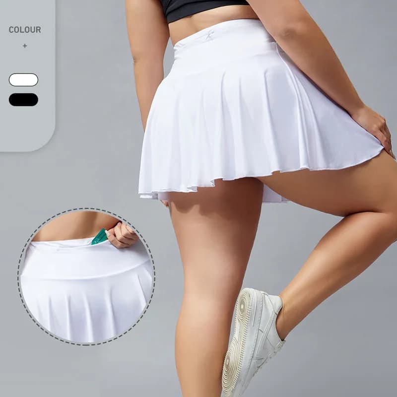 Casual Sport A-line Skirts Women Summer Tennis Golf Culottes Mid Waist Pleated Sport Shorts Pocket Culottes Shorts Skirt