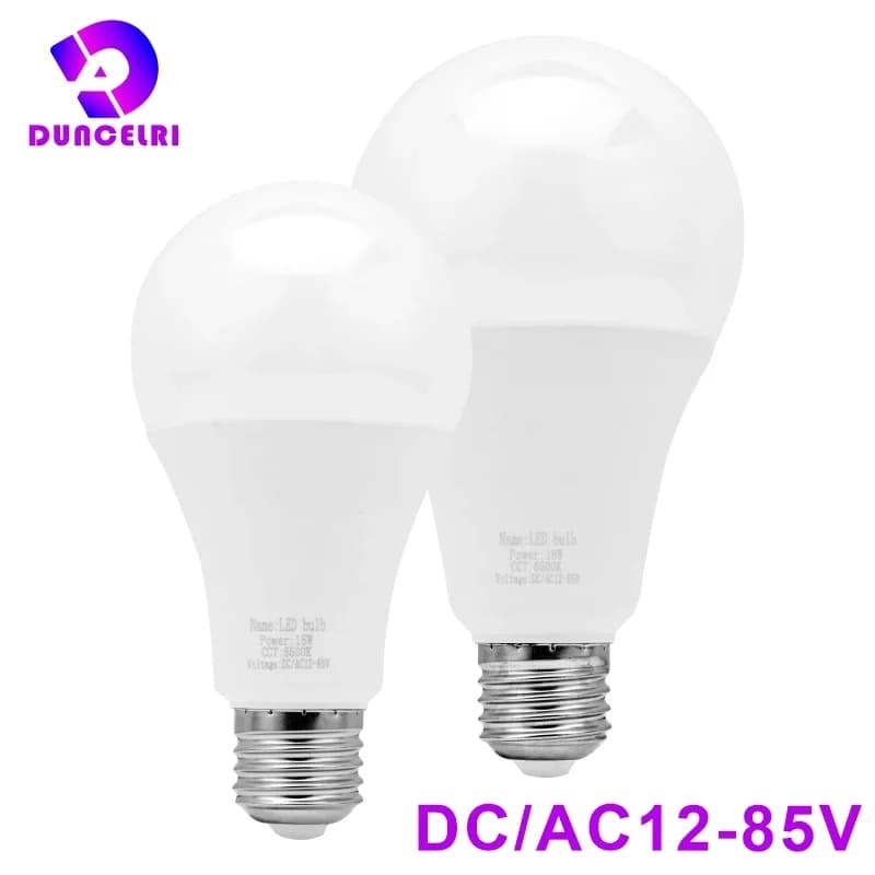 DC/AC 12V-85V LED Bulb E27 3W 6W 9W 12W 15W 18W 25W Low Voltage Light 12 Volts Spotlight Lighting Cold/Warm White Lamp