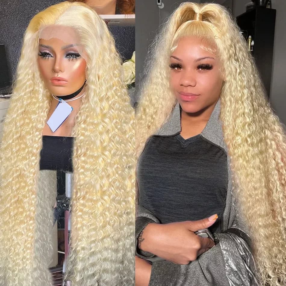 30 Inch 13x6 Transparent HD 613 Honey Blonde Deep Wave Lace Frontal Wigs Brazilian 13x4 Curly Colored Lace Front Human Hair Wigs