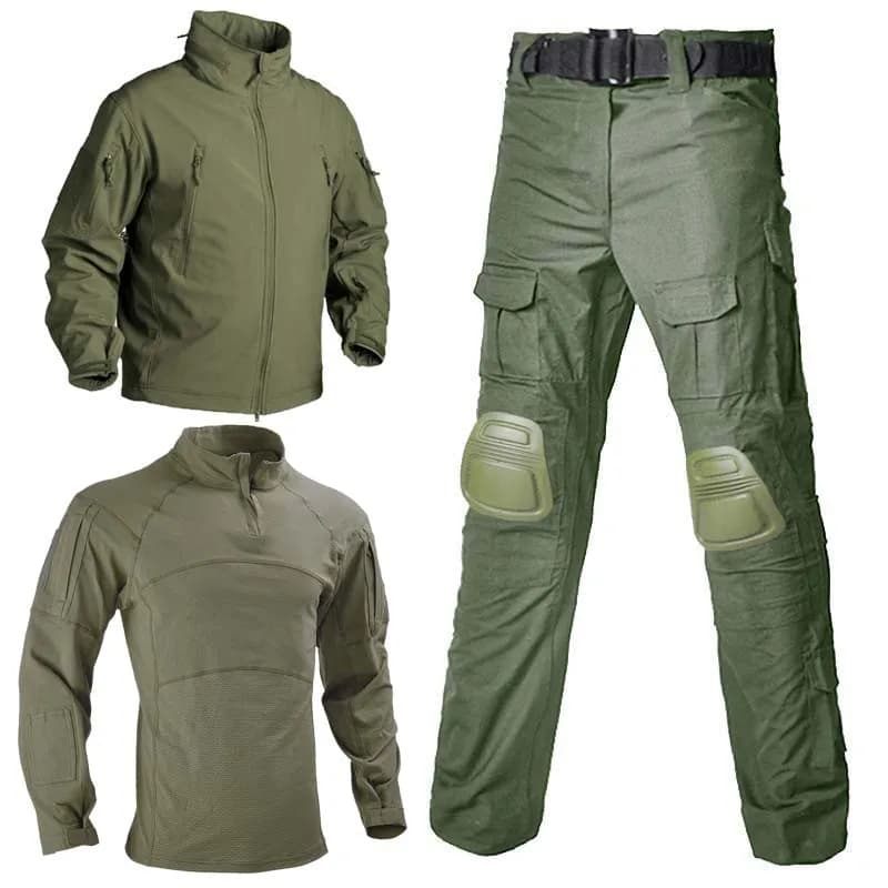 Tactical Uniforms Men Rip-stop Jackes+ Shirts+ Pants Combat+ Knee Pads Airsoft Paintball Clothing Men Hunting Clothes