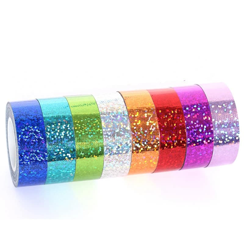 Colorful Laser Masking Washi Tape Decorative Adhesive Tape Diy Scrapbooking Sticker Label Stationery